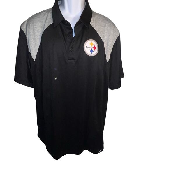 Fanatics unisex sz XXL collar 1/4 button polo jersey Pittsburgh Steelers logo
￼ - Picture 3 of 9